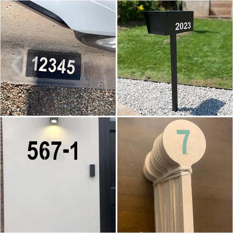 REOLAN 1.5 Inch Number Stencils for Painting - 11 Pack Number Stencil Templates for Curb Address, Cakes, Cookies, Mailboxes and Crafts, Reusable House Numbers Stencils for Wood Signs & Cement Wall Art - Image 3
